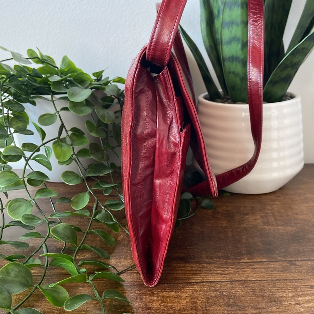 Vintage Red Eel Shoulder Bag or Clutch - Picture 11 of 16
